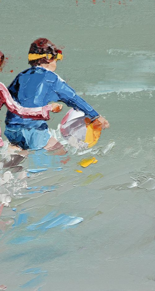 Beach Ball In The Waves II by Claire McCall
