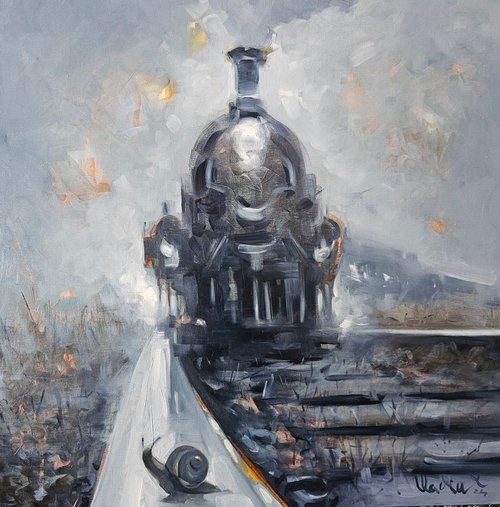 ,, The arrival of a train,, by VADIM KOVALEV