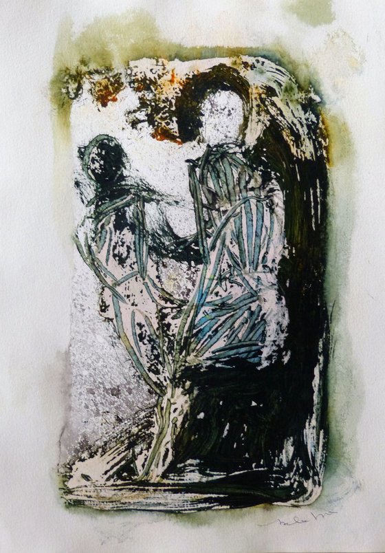 Interaction 18P4 , Acrylic on paper 29x42 cm