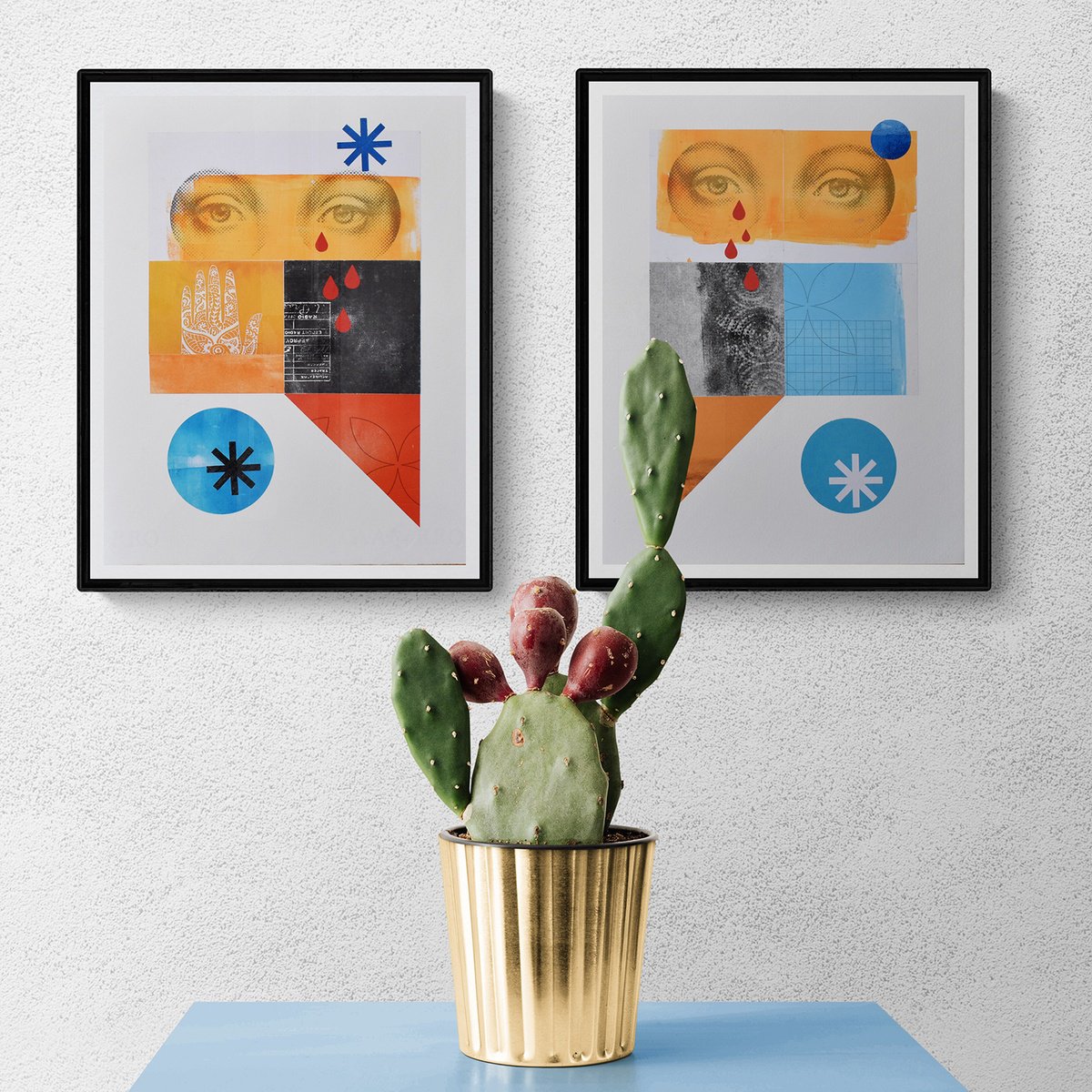 Illustrative Portrait Collage By Manel Villalonga, 11 X 14", 300_Tears In My Eyes, Original Artwork