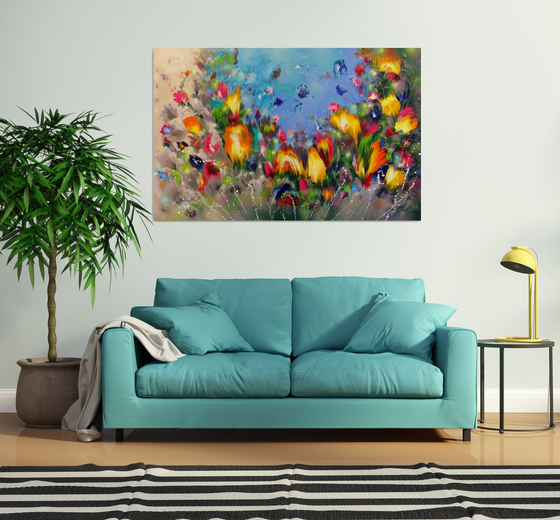 "Flowers" VERY LARGE Floral Painting