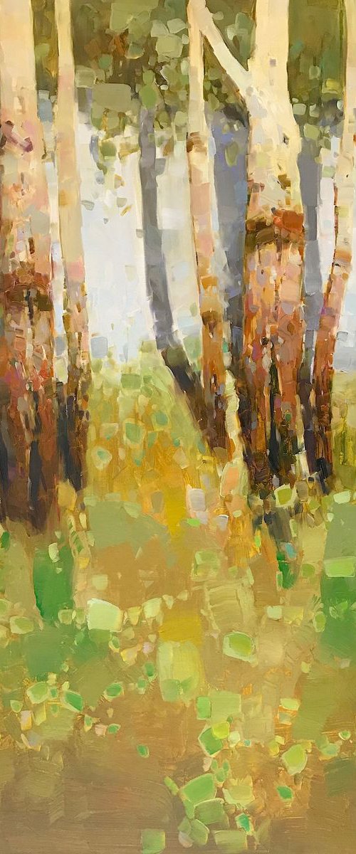Birches Trees, Landscape, Original oil painting, One of a kind Signed by Vahe Yeremyan
