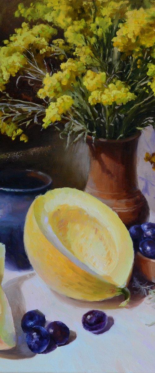 Melon with wild herbs by Ruslan Kiprych