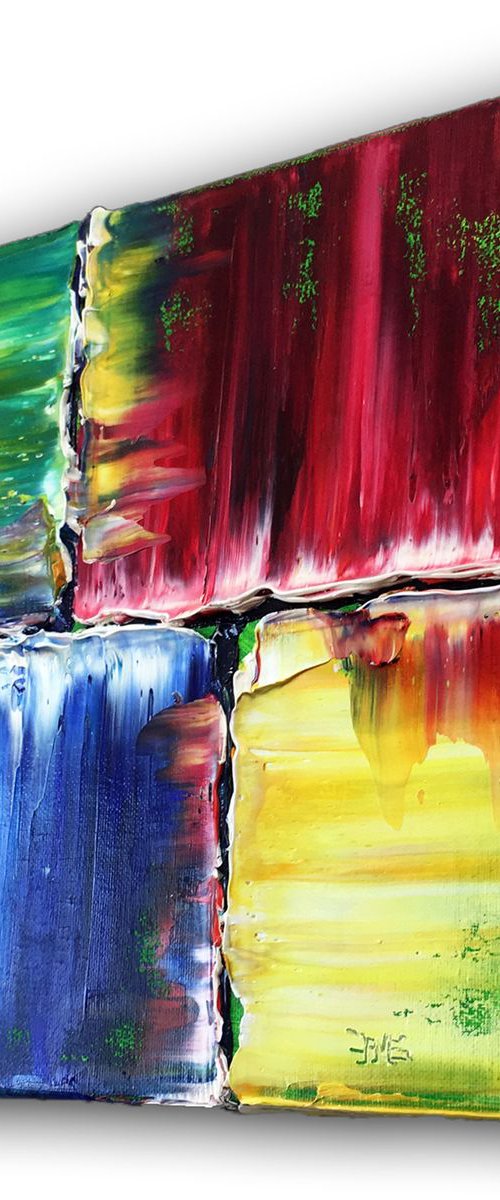 "Pieced Together" - FREE USA SHIPPING - Original PMS Oil Painting On Canvas - 12" x 12" by Preston M. Smith (PMS)