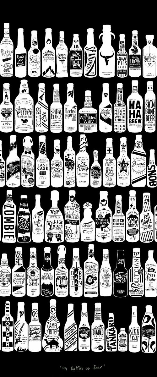 99 Bottles (Large Black) by Dex