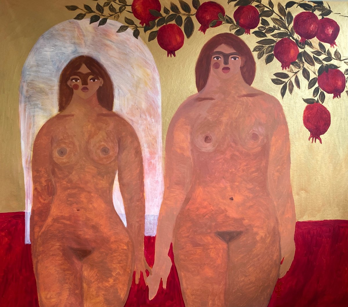 Impressionistic Portrait Acrylic Painting By Dasha Pogodina, 59 X 51, Everything Is As It Should Be, Original Artwork