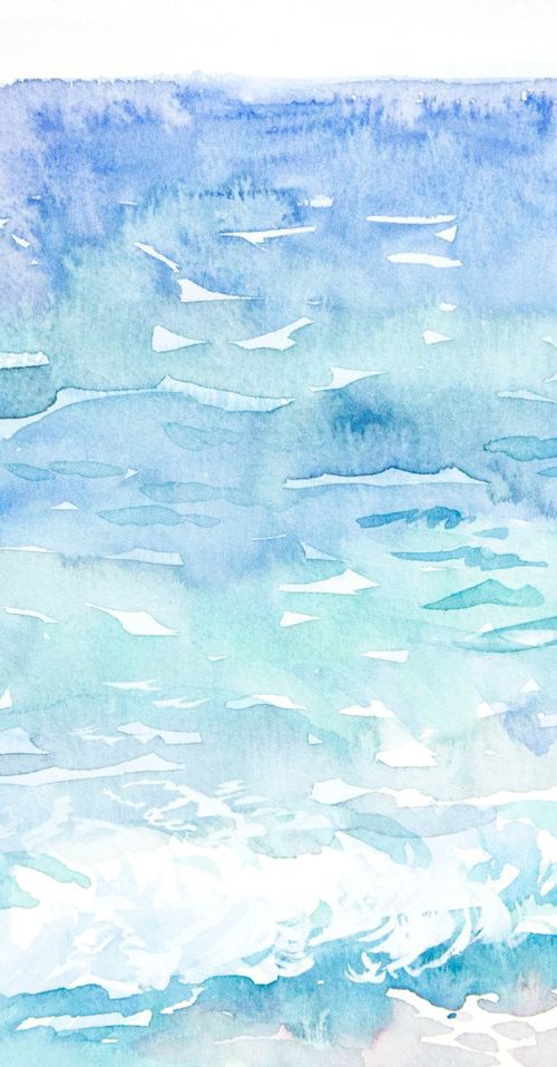 The sparkling sea watercolor by Daria Galinski
