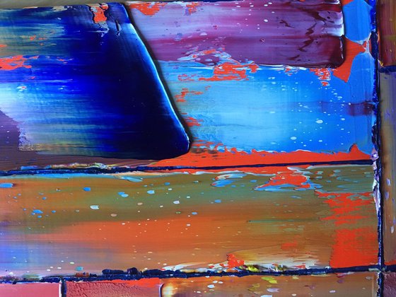 "Integration" - FREE USA SHIPPING + Save As A Series - Original PMS Abstract Triptych Oil Paintings On Wood - 33" x 20"