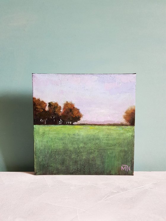 GREEN FIELD - 20 X 20 CM LANDSCAPE OIL PAINTING (2019)