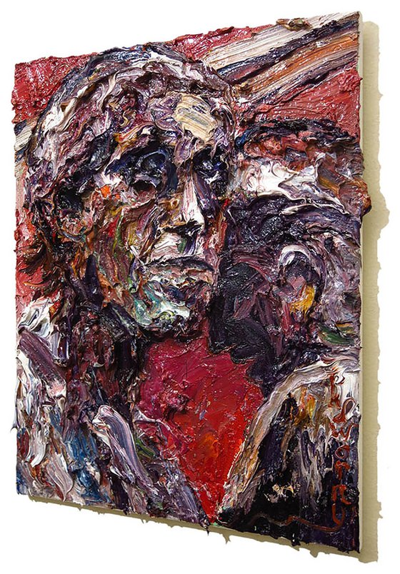 Original Oil Painting Abstract People Portrait Expressionism Art Deco