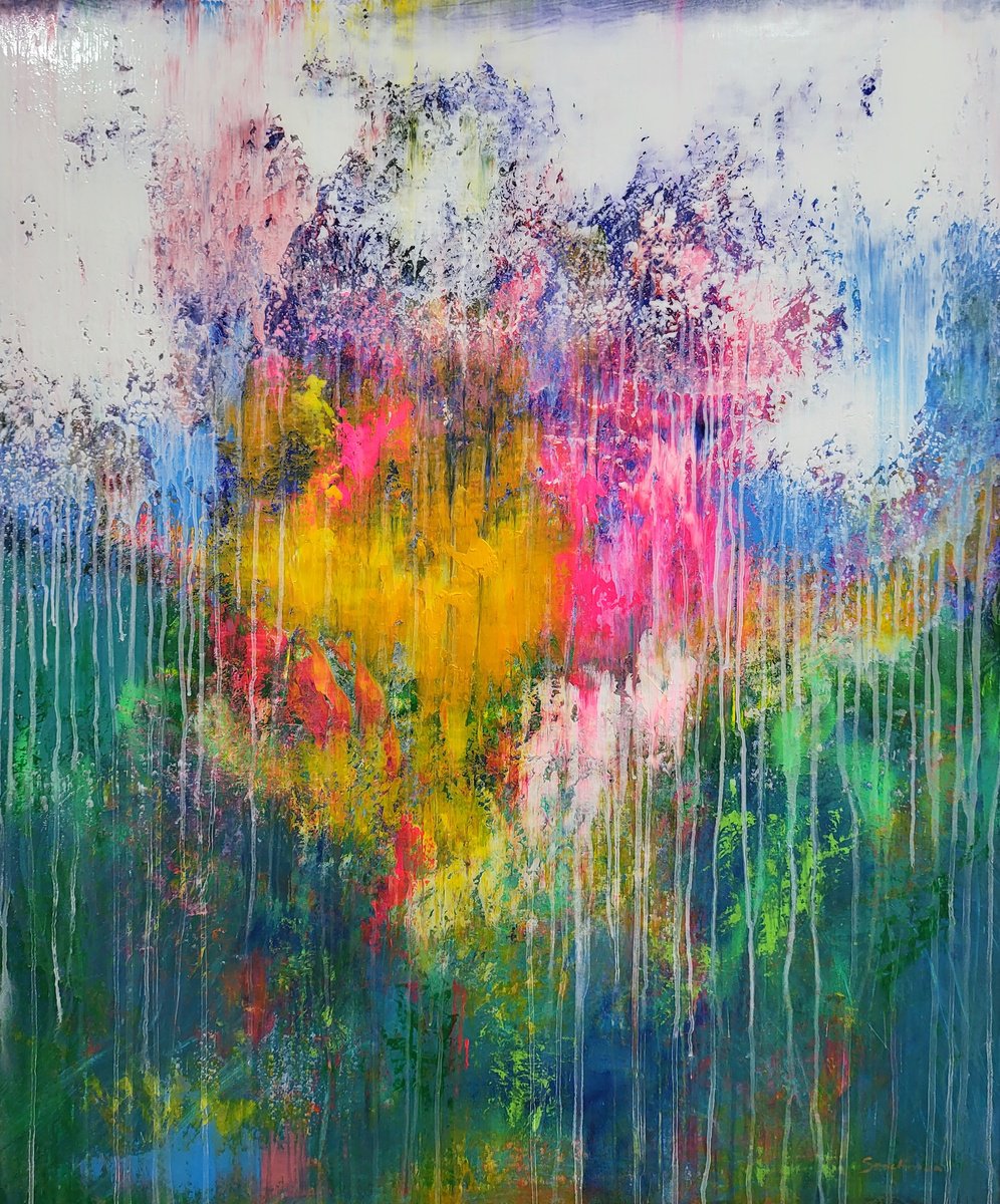 Abstract Acrylic Painting By Alex Senchenko, 39 X 47, Abstract 2395, Original Artwork