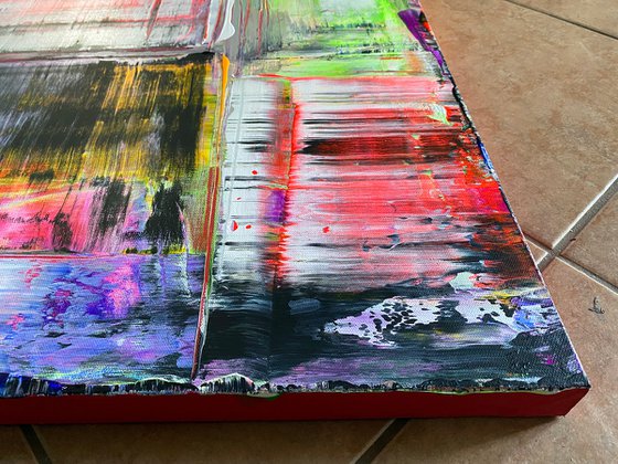 "You Pretty Things" - Original PMS Abstract Acrylic Painting Diptych On Canvas - 48" x 30"