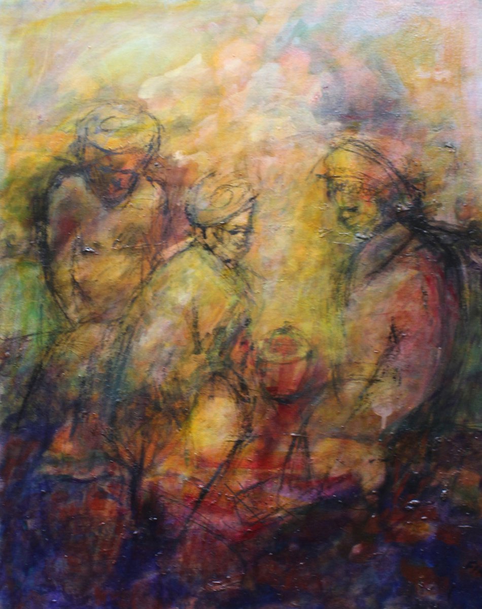 Impressionistic Landscape Oil Painting By Maureen Finck, 24 X 30", Contemplation, Original Artwork