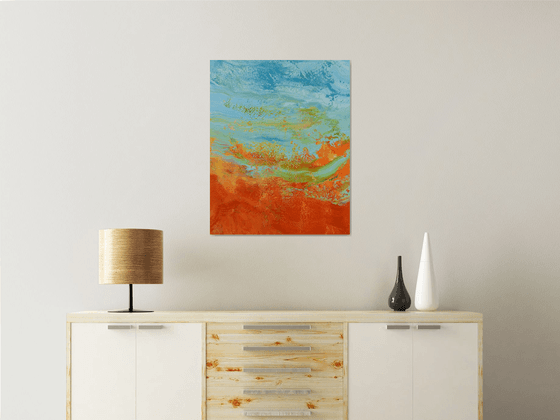 Orange Blue Swirl - Vibrant Colorful Abstract