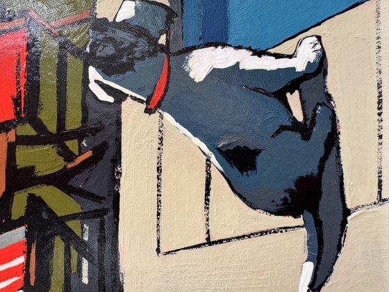 By Pool - Original Artwork 8x8in