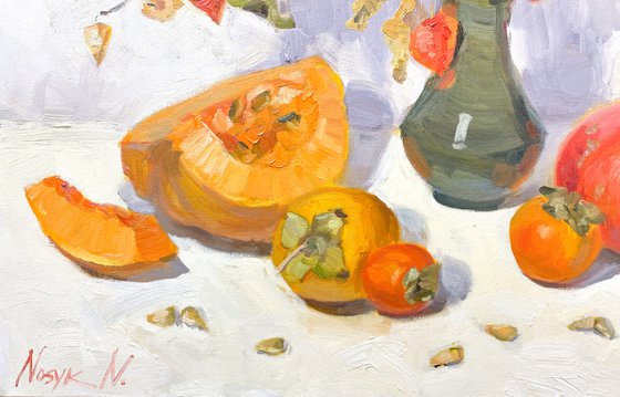 Physalis, persimmon and pumpkin