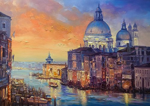 “Venice” original oil painting by Artem Grunyka