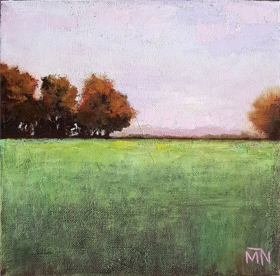 GREEN FIELD - 20 X 20 CM LANDSCAPE OIL PAINTING (2019)