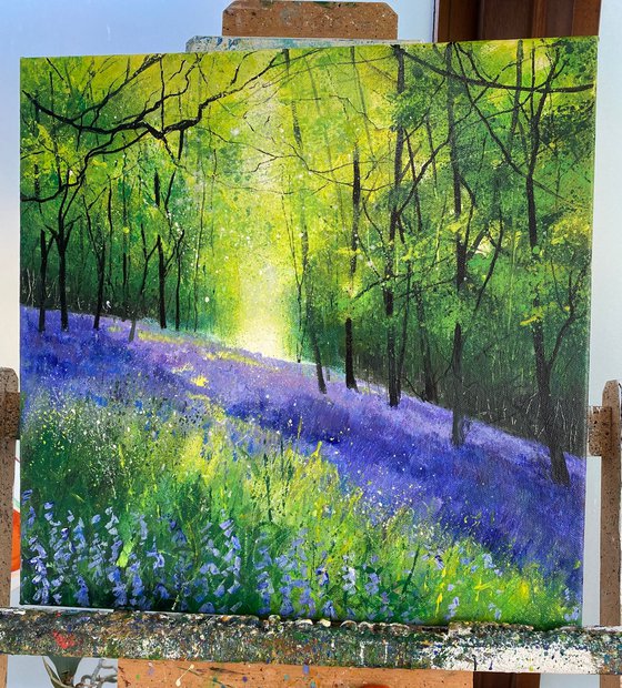 Glorious Bluebells Framed