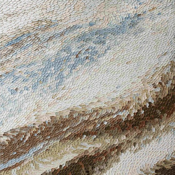 "Notta" High textured abstract brown blue