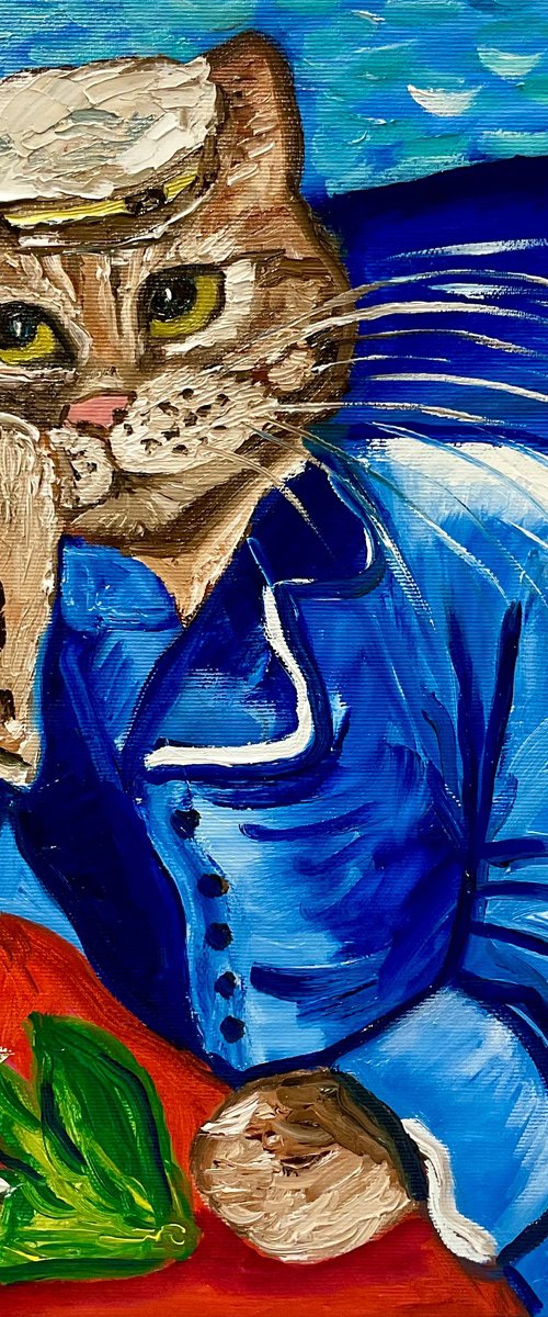 Cat inspired by Van Gogh by Olga Koval