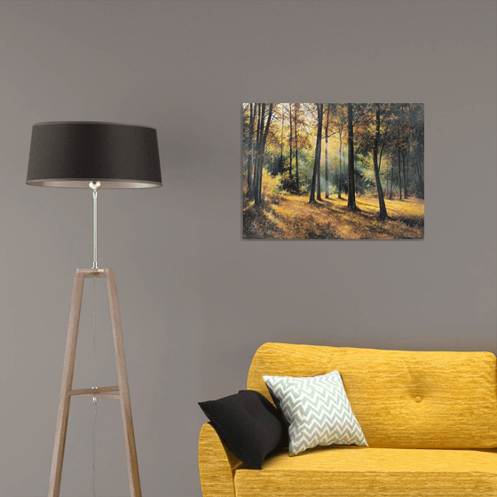 Sunlit Autumn Forest