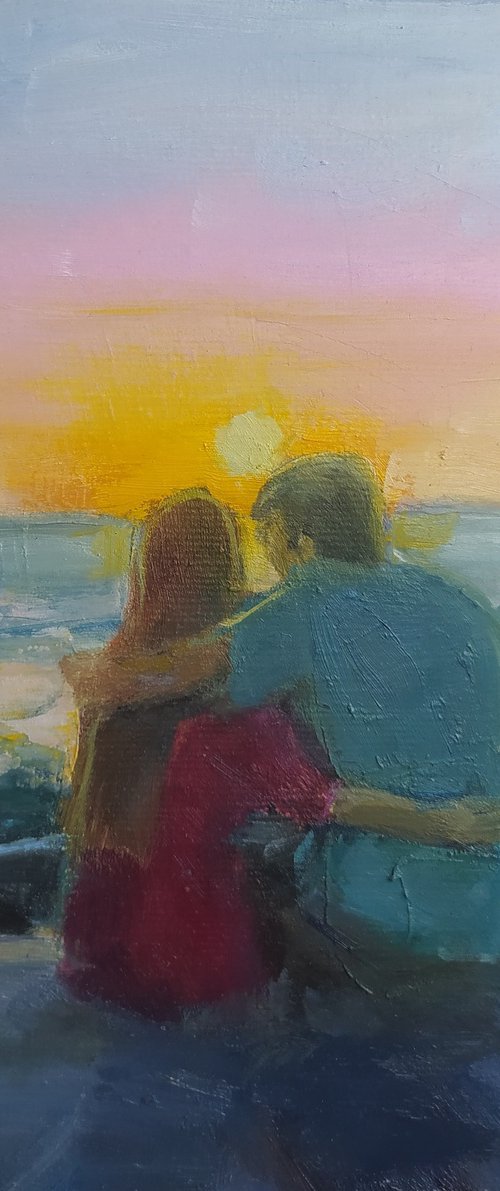 Lovers enjoy the sunset by Valentina Andrukhova