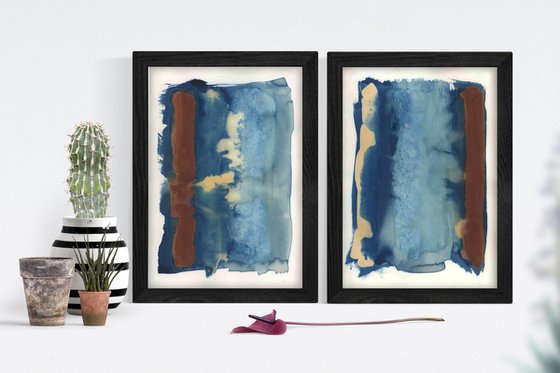 Original Abstract Cyanotype