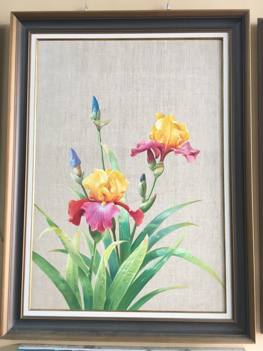 Impressionistic Botanical Painting By Kunlong Wang, 28 X 39", Elegant Flowers 187, Original Artwork