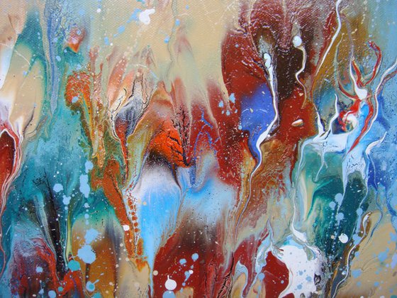 60 x 80cm Abstract painting "Splashes"