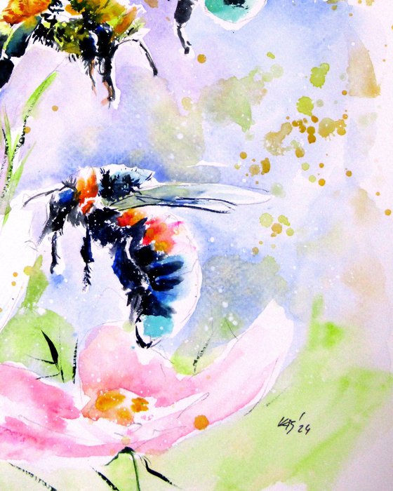 Bees and flowers III