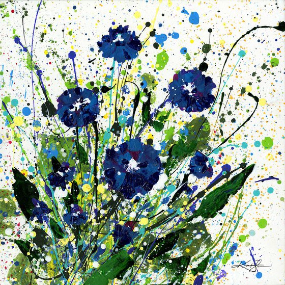 Wishes In Blue - Floral art by Kathy Morton Stanion