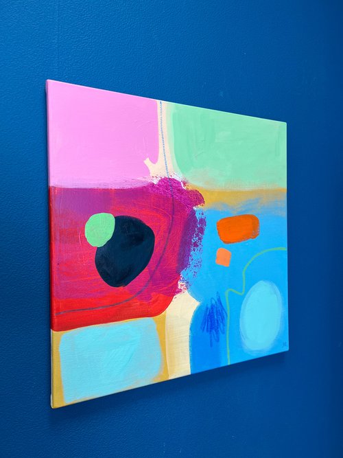 Blue teal and magenta abstract 2412232 by Sasha Robinson