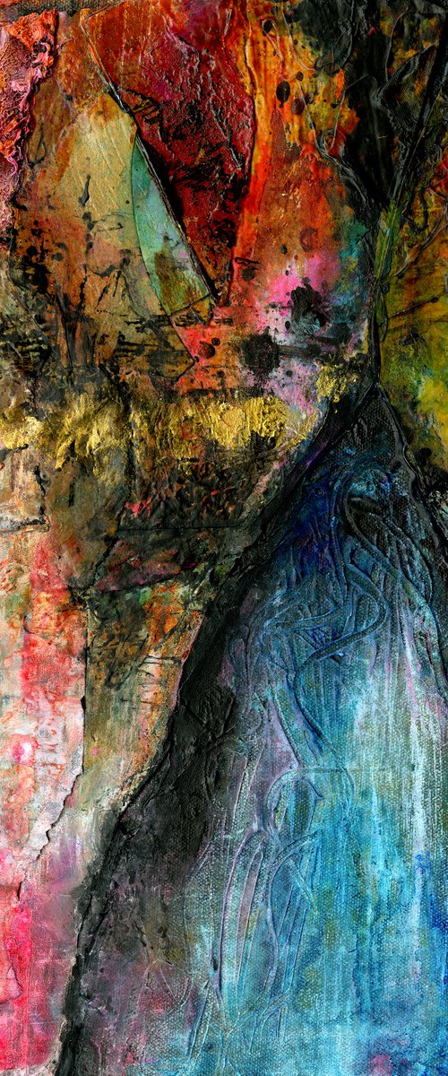 Divine Encounters 5 - Mixed Media Collage Abstract painting by Kathy Morton Stanion by Kathy Morton Stanion