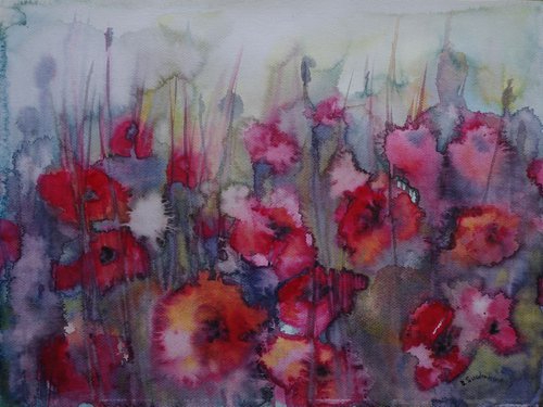 The memory of summer - poppies no 2 by Beta Sudnikowicz