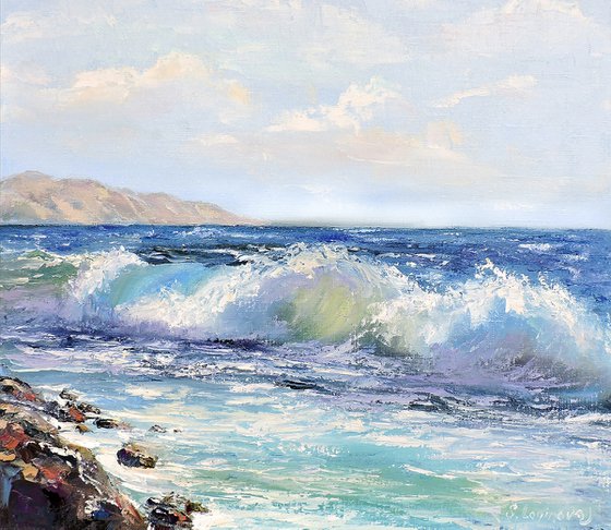 Sea oil painting, Seascape canvas art