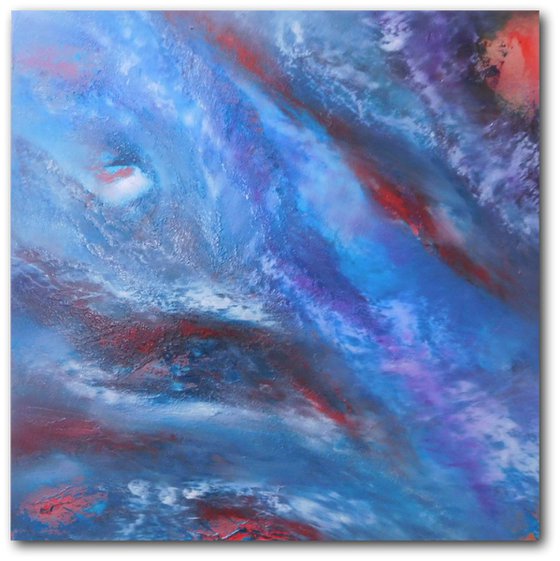 Sky transition - Trptych n° 3 Paintings, Original abstract, oil on canvas