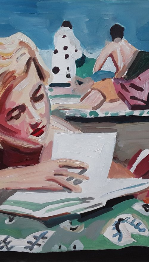Reading on deck by Stephen Abela