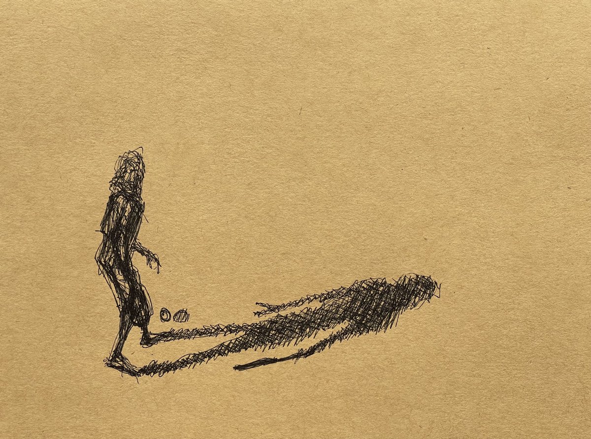 Expressive Portrait Ink Drawing By David Lloyd, 8 X 6, Serving Shadows, Original Artwork