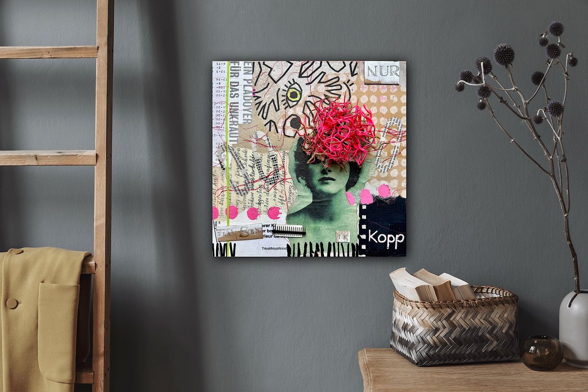 Portrait Painting By Marita Tobner, 10 X 10", Just Nonsense In My Head, Original Artwork