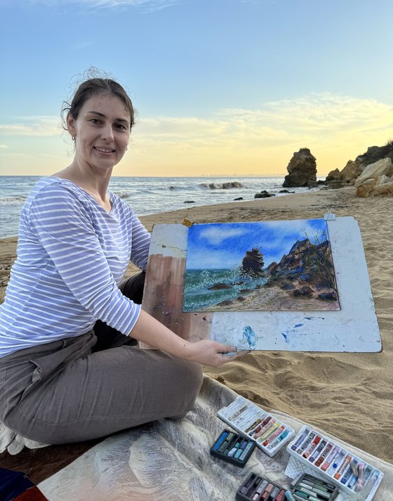 Warm Sunset Seashore Pastel