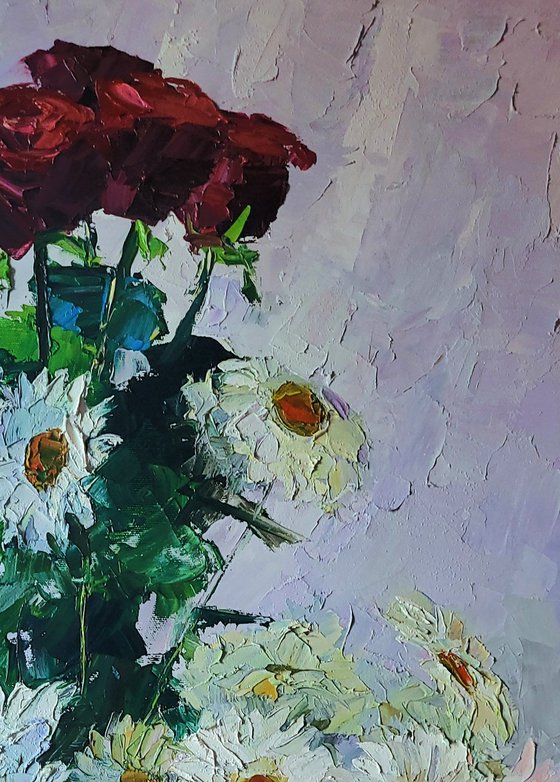Bouquet of Daisies and Roses