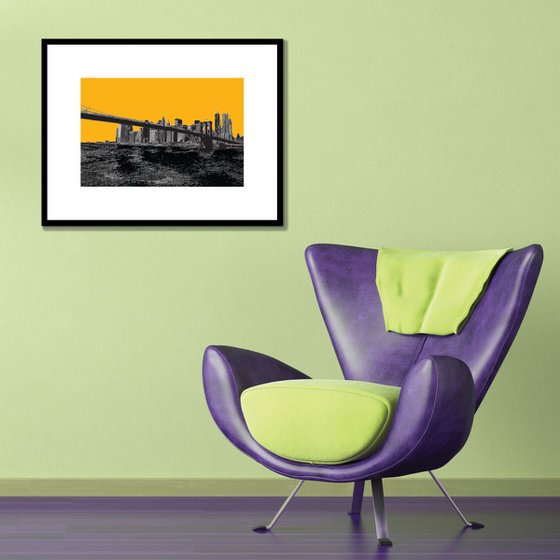 Brooklyn Bridge 2 NY on orange