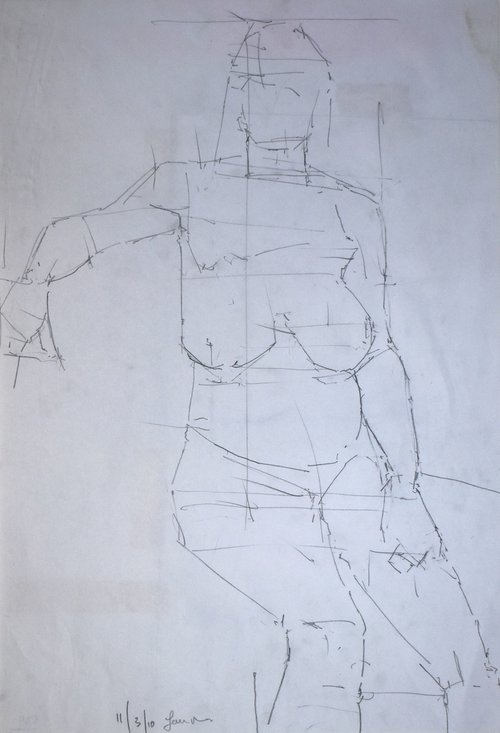 Study of a female Nude - Life Drawing No 524 by Ian McKay