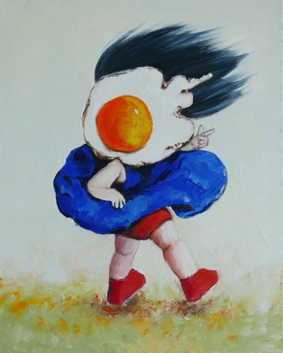 Egg girl posing Oil painting by Ta Thimkaeo Artfinder