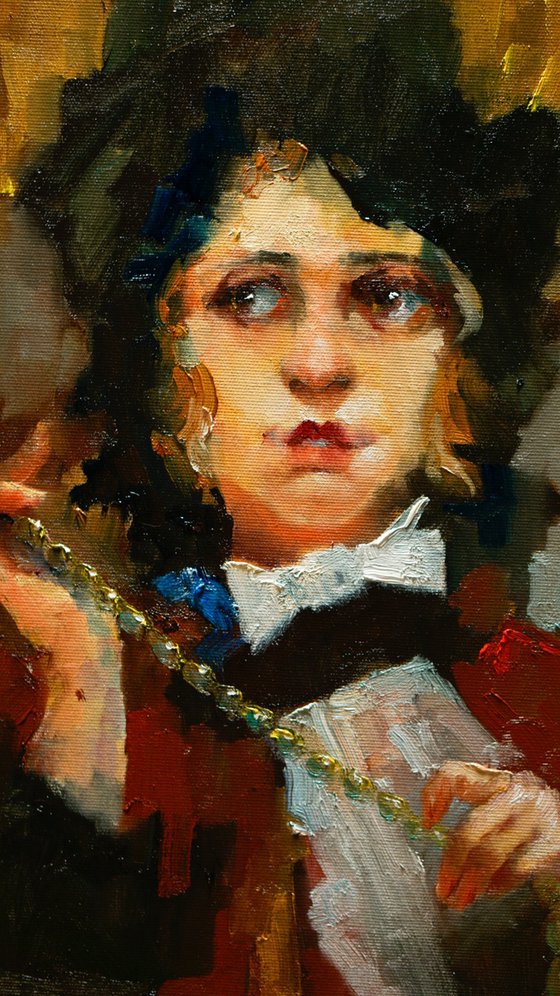 girl with beads