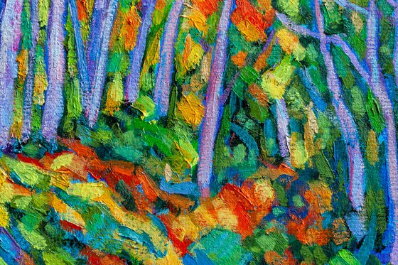 Autumn-forest impressionist oil painting