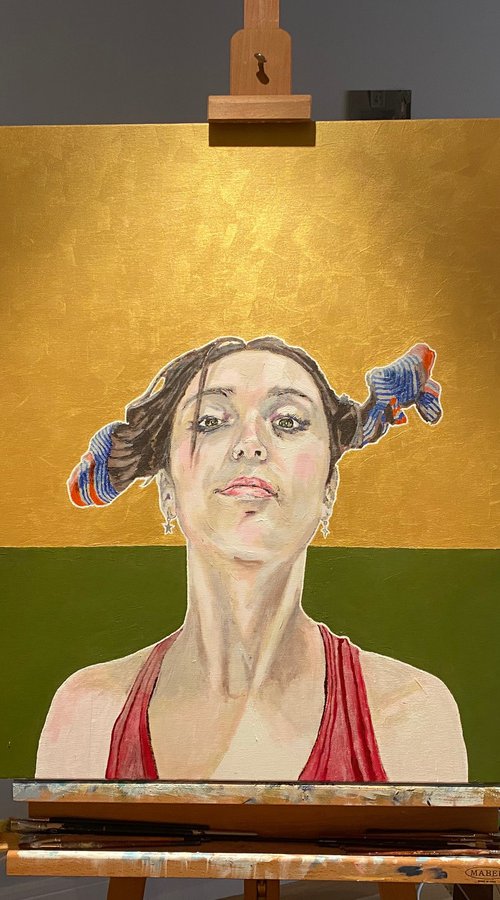 Girl with socks in her hair by Jem Sharman