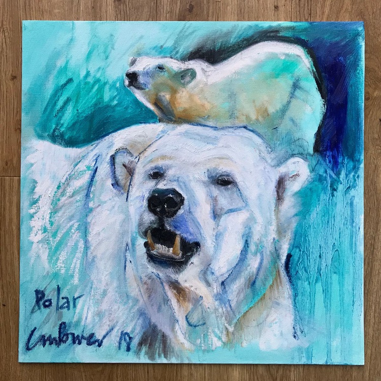 Polar Expressive Oil Bar Polar Bear Painting Artfinder