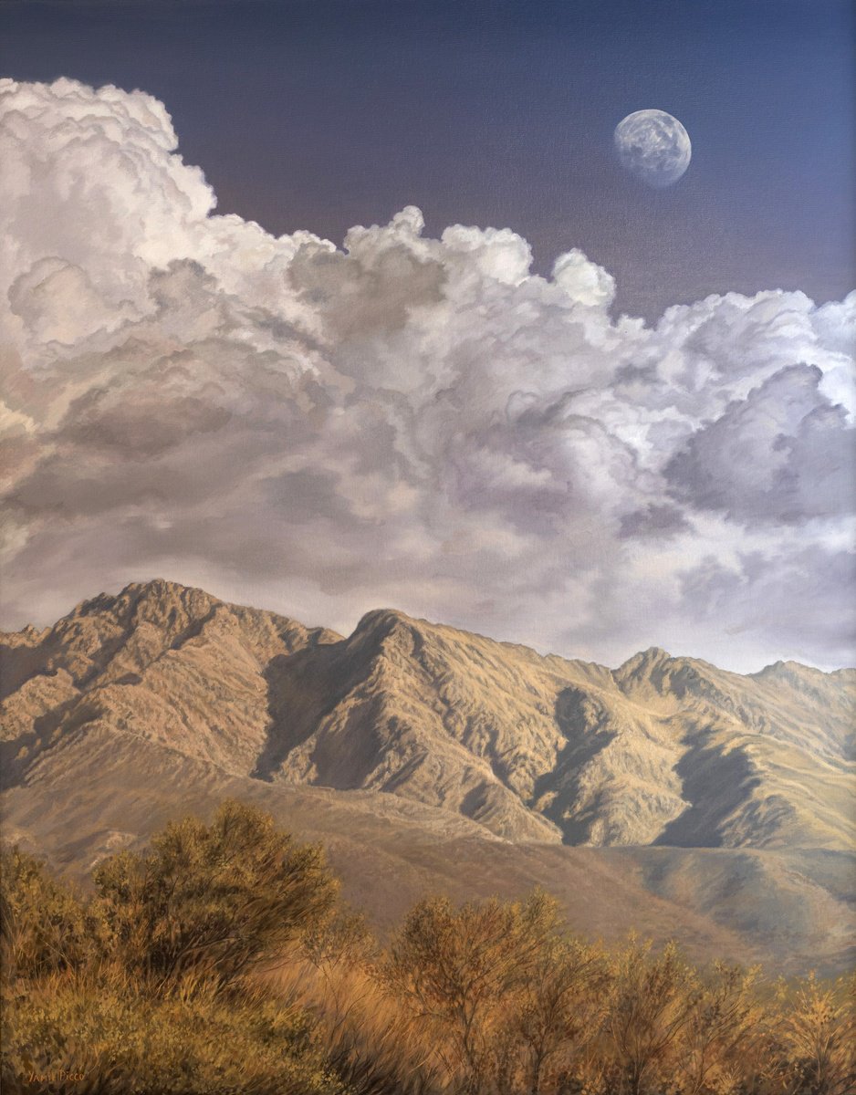 Photorealistic Landscape Oil Painting By Yamil Picco, 37 X 47", "Tan Cerca Y Tan Distante", Original Artwork